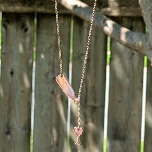 Rose Gold Pouring Wine Necklace